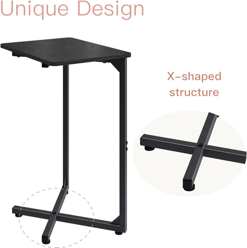Generic Set 2, ET-X-BKW2 NEFROM C-Shaped End Tables, Sofa TV Trays of Small Couch Side Table for Living Room, Bedroom