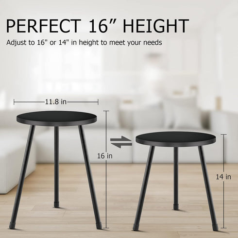 (11.8"x16") KINNARY Plant Stand Indoor, Mid Century Wood Plant Stand Black Plant Table for Flower Pots, Tall Metal