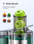 QCen Juicer Machine - 500W Centrifugal Juicer Extractor with 3” Wide Mouth Feed Chute for Easy Cleaning, Stainless