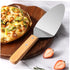 2Pcs Wooden Handle Pizza Shovel, Metal Spatula for Baking, Grilling, and Serving Pizza and Cake