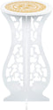 Asian Home Beautiful White PVC Board Flower Plant and Vase Stand Display with Intricate
