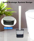 Toilet Brush with Holder, Silicone Toilet Brush and Cleaning Brush Set for Household Bathroom (Black)