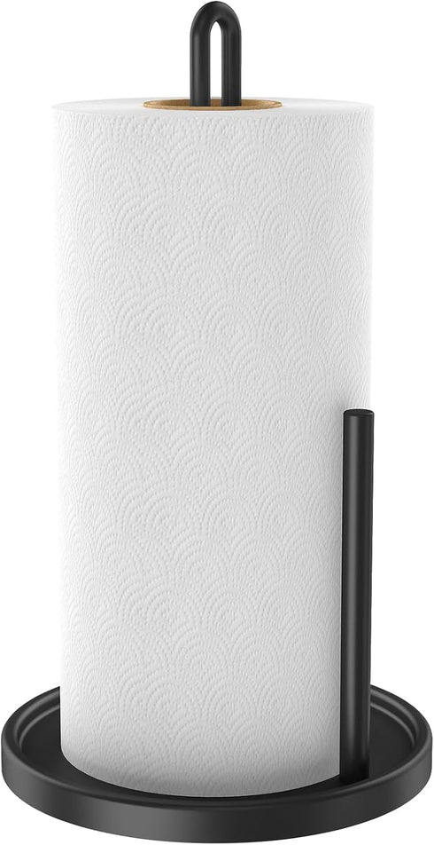 Paper Towel Holder Countertop, Freestanding Paper Towel Roll Holder with Weighted Base,