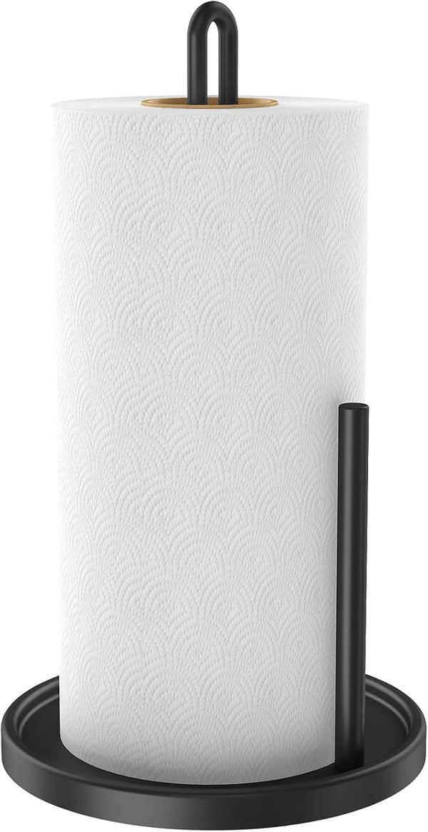 Paper Towel Holder Countertop, Freestanding Paper Towel Roll Holder with Weighted Base,