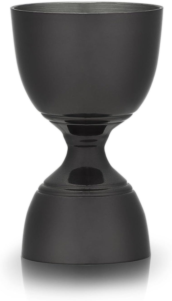 Viski Canterbury Double Measure for Cocktails, Stainless Steel Bartender Tool, Gunmetal Black