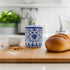 wsmart Countertop, Small Vintage Blue and White Porcelain Salt Cellar with Lid Ceramic Salt Holder Container