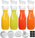 8 Pack 34 Oz 1 Lawei Plastic Water Carafe, Liter Clear Beverage Carafe with Flip Top Lid, Narrow Neck Drink Container