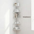 5-Tier Corner Shelf Wall Mount, Screw-Mounted Floating Bookshelf with Enhanced Support, Space-Saving Zigzag Shelf