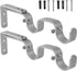 Heavy Duty Curtain Rod Brackets - Adjustable Double Rod Holders, 1 Inch (2 PCS, Silver)
