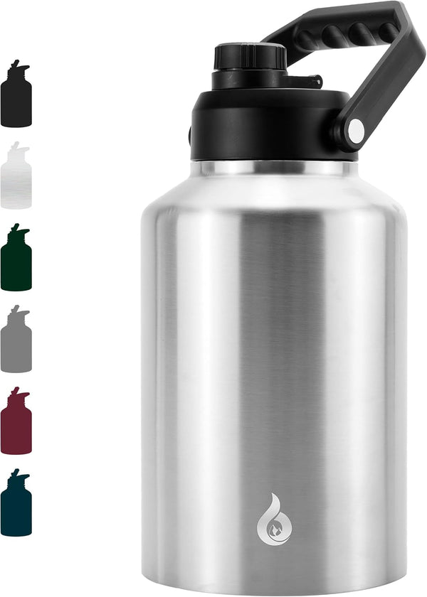 BJPKPK Insulated Water Bottle, One Gallon (128 oz), Stainless Steel Thermos, BPA Free Jug with Ergonomic Handle