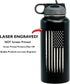 32oz American Flag Stainless Steel Insulated Water Bottle - Engraved USA Flag Gift Set | Flag 32 oz Water Bottle