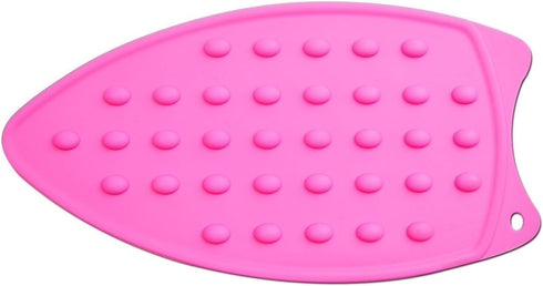 Silicone Iron Rest Pad for Clothes - Anti-Slip Heat Resistant Mat for Ironing Board, Rose Red Pink