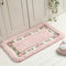Pretty Floral Rural Style Romantic Rose Flower Rug, Soft Non-Slip Shaggy Area Bath Mat for Bathroom Living Room