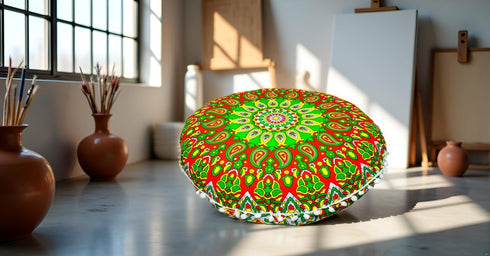 22 Inches Large Round seat Floor Cushion Chair Ottoman Cover Pouf Pillow Meditation Floor Cushions for Adults Seating