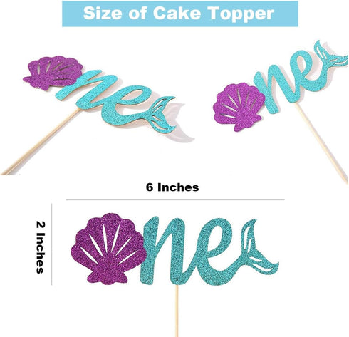 WODCM 1st 1st Mermaid HighChair Banner Birthday High Chair Banner Girl Mermaid High Chair Skirt Under The Sea Birthday
