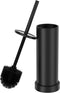Black Toilet Brush and Holder Set, 304 Stainless Steel Heavy Duty Toilet