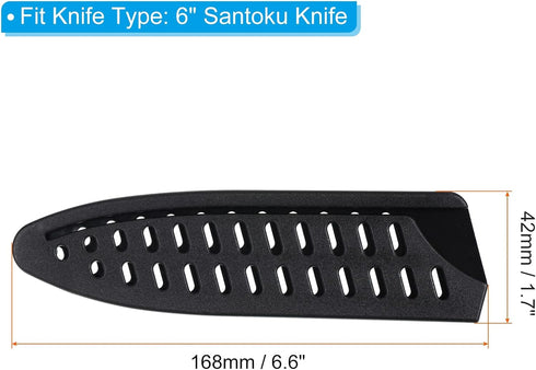 PATIKIL PP Safety Knife Cover Sleeves for 6" Chef Knife, 2 Pack Knives Edge Guard Blade Protector Universal Knife Sheath Portable for Kitchen, Black by PATIKIL