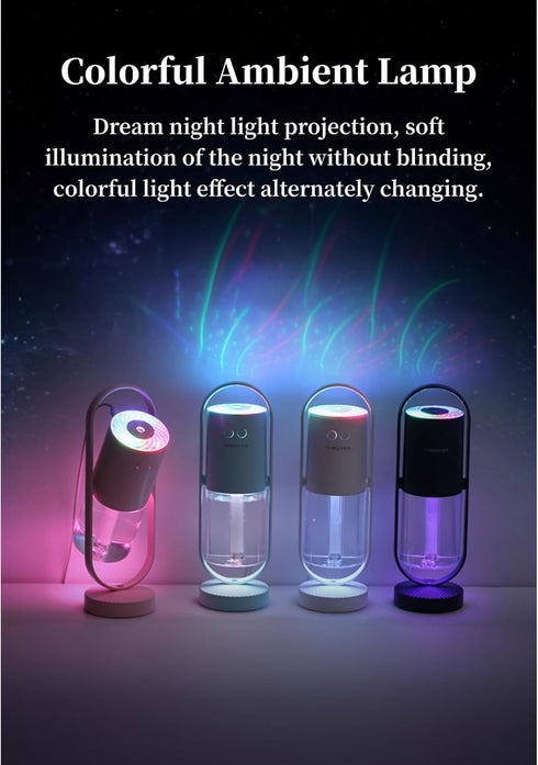 Portable Mini Humidifier, 360° Rotating Cool Mist Air Humidifier with Automatic Shutdown for Home and Travel