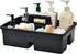 3-Compartment Plastic Cleaning Caddy Basket, Stackable Large Commercial Quality Organizer Bucket with Handle, Black