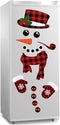 17Pcs Snowman Refrigerator Magnets, Christmas Decorations, Large Red Black Buffalo Plaid Fridge Magnet Stickers for