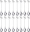 AnSaw 16-Pieces 4.7-Inch Small Coffee Spoons with Leaf Handle, Silver
