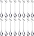 AnSaw 16-Pieces 4.7-Inch Small Coffee Spoons with Leaf Handle, Silver