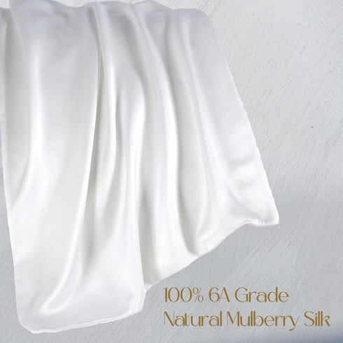 ZIMASILK 100% Pure Mulberry Silk Pillowcase, Queen 20''x30'', White, 600 Thread Count, Hidden Zipper