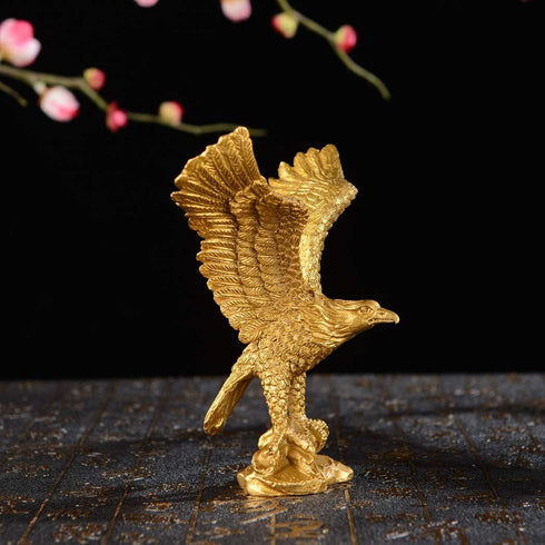BRABUD Brass Fengshui Handmade Fortune Eagle/Hawk Statue, Home Office Decoration Gift