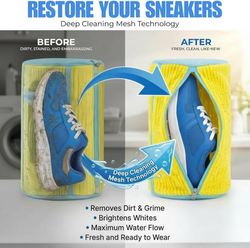GEWON Set (7-in-1) 4 Shoe Washing Machine Bag Durable Mesh Sneaker Laundry Bags for Washing & Air-Drying Shoes