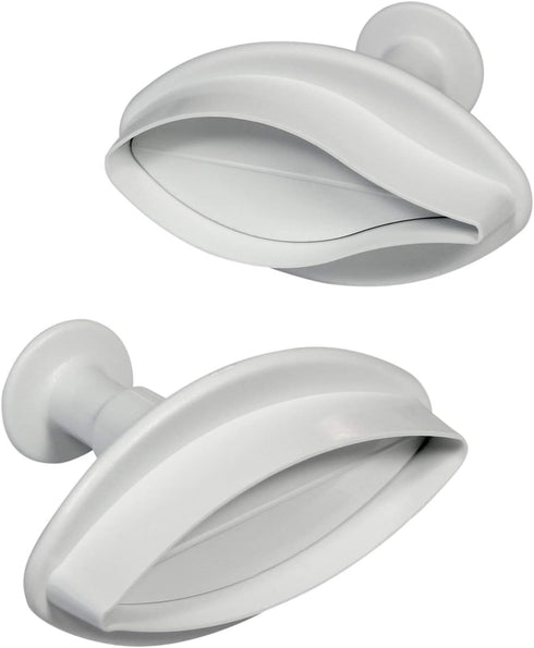 PME LY1002 Veined Lily Plunger Cutters, Set of 2, Large Size, White