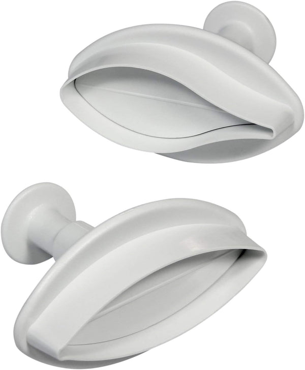 PME LY1002 Veined Lily Plunger Cutters, Set of 2, Large Size, White