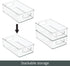 8 Pack, mDesign Small Plastic Kitchen Storage Container Bin with Handles - Organization in Pantry, Refrigerator