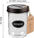 Mason Jar Toothbrush Holder with 16 Ounce Jar, Premium Rustproof 304 Stainless Steel Lid, Chalkboard Labels - Bronze