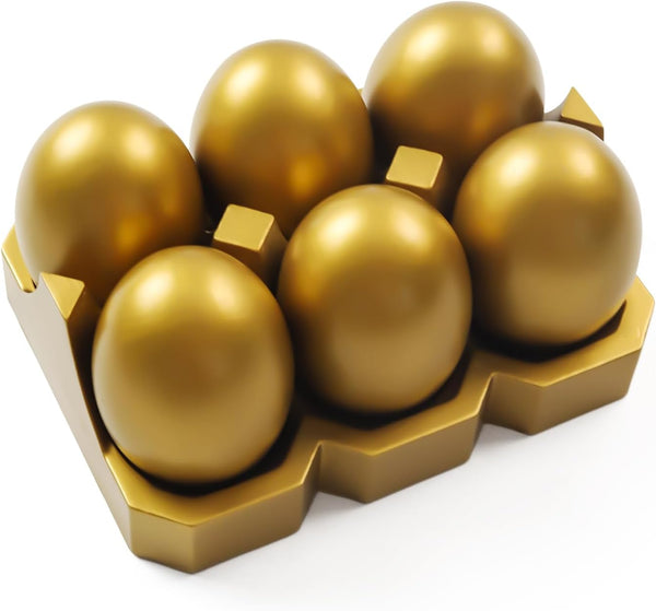 SNWLL Easter Table Decorations Large Gold Eggs with Tray, Vintage Resin 7.8in Eggs