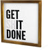 VinMea Framed Wood Sign, Rustic Wall Art - Get Shit Done, 12"x12", Black, Letter Print, Unisex, Home Office Decor