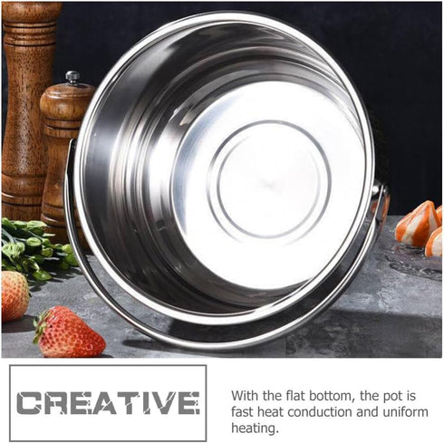 20cm Stainless Steel Stock Pot with Lid, Soup Pot for Cooking Lobster Stews
