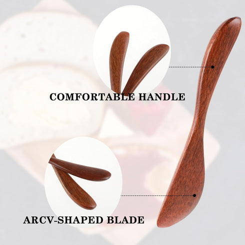 4Pcs Wooden Butter Knife, 6 Inch Jam Spreader Knives for Jelly Cheese Spreaders in Kitchen