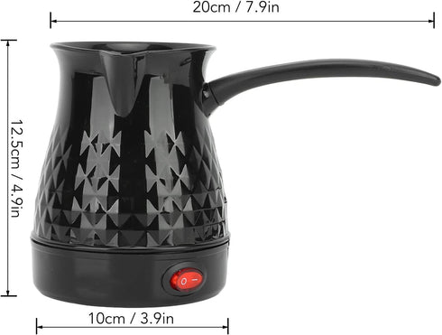 Zyyini Electric Coffee Maker, 600ml Stainless Steel Pot with Removable Handle, US Plug 110V