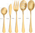 Matte Gold Serving Set - SHARECOOK 5-Piece 18/0 Stainless Steel Hostess Set, Dishwasher Safe