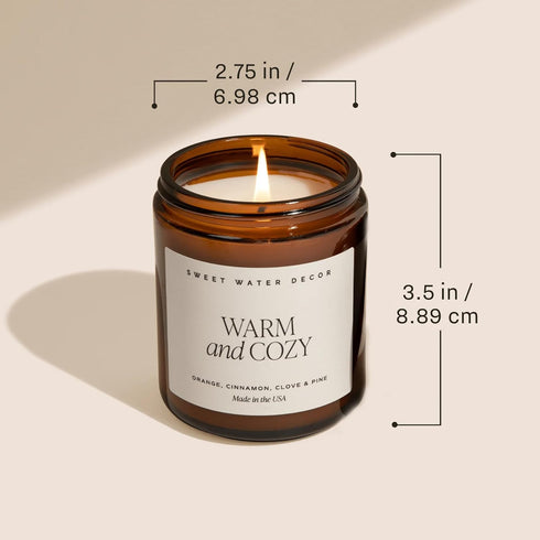 Sweet Water Decor Fall Candles - Hand Poured Soy Wax Autumn Candles with Apple & Cinnamon Scent