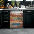 Old Wood Plank Dishwasher Magnetic Cover, Self Adhesive Magnet Refrigerator Decal, Home Appliances Decorative Stickers