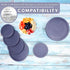 CIBI 6PK Food Storage Container Lids (4 Cups, Blue) for Pyrex and Anchor Round Glass Containers, Dishwasher Safe