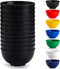 Berglander Set of 12 Black Plastic Bowls, 25oz Reusable Ramen, Soup, Cereal Bowls for Home, Restaurant, Outdoor Use