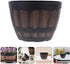 Yardwe Flowerpot Whisky Barrel Planter, Aesthetic Room Decor Planter Barrels, Garden Flower Planter Succulent Pot