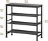 4-Tier Mavivegue Shoe Rack Organizer, Metal Shoe Storage with Non-Woven Fabrics Shelves and Wooden Top Board, Shoe Rack