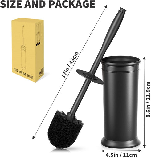 Set 1 Set) UPTRONIC Toilet Brush, Toilet Bowl Brush with Extra Long Handle Durable Bristles Toilet Scrubber and Covered