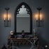 Set 2Black Wall Sconce Candle Holder Metal Hanging Wall Decorations Gothic Bat Wall Light Candle Holder for Home,Living