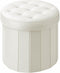 Bsketa Folding Storage Ottoman Round 15Inch, Foot Stool with Thicker Foam Padded
