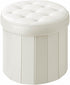 Bsketa Folding Storage Ottoman Round 15Inch, Foot Stool with Thicker Foam Padded