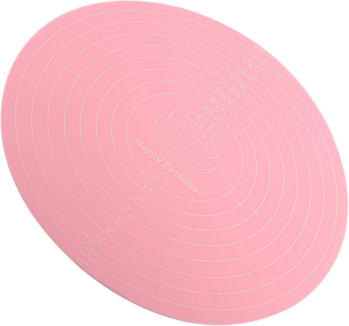 Silicone Baking Mat with Measurements for Cake Turntable, Non-Stick Heat Resistant Pastry Baking Sheet